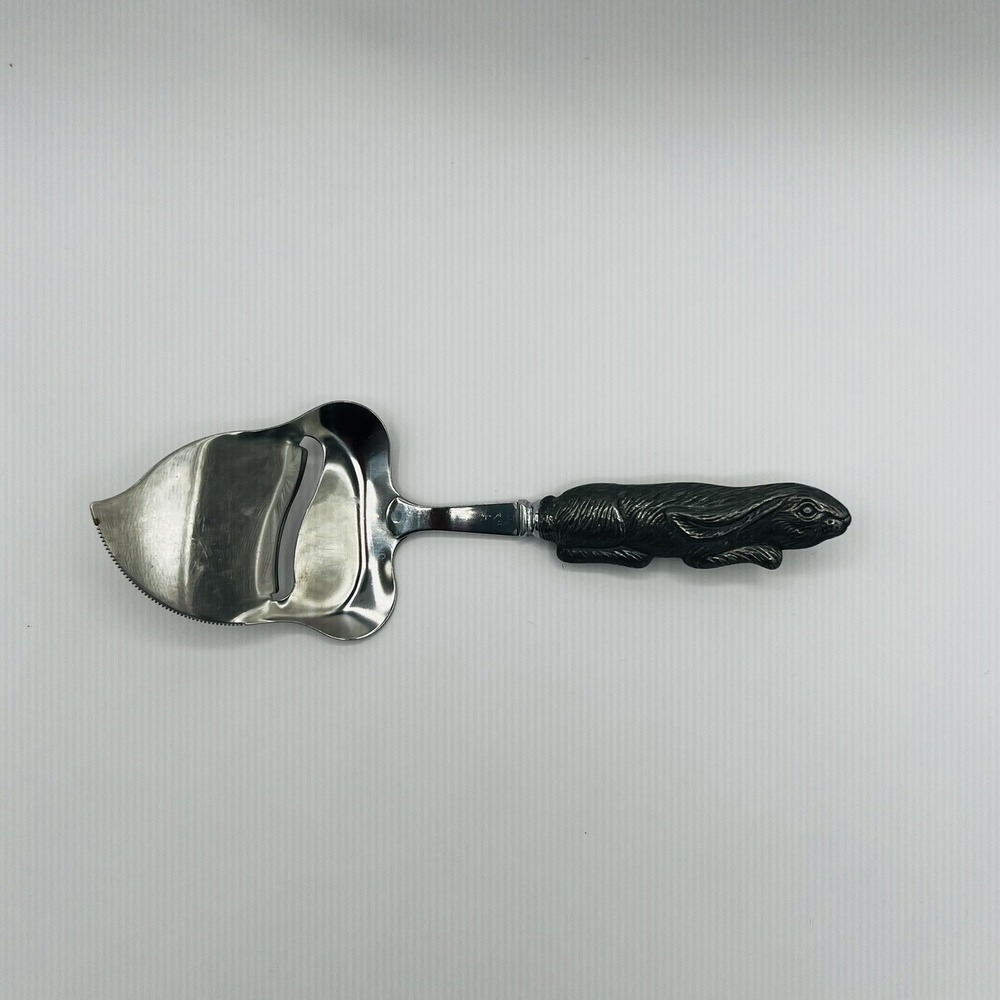 1990 Arthur Court Aluminum Bunny Oblong Serving Tray and cheese slicer - Picture 5 of 5